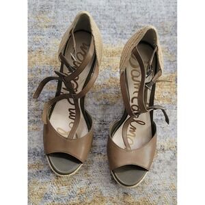 Sam Edelman Women's Brown Saddle Katarina Espadrille Wedge Sandal Size 9.5M